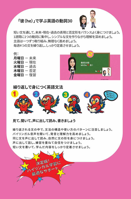 30 Verbs and pronouns He English Japanese Bilingual Audiobook Co