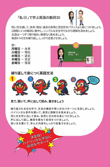 30 Verbs and pronouns I English Japanese Bilingual Audiobook Cov